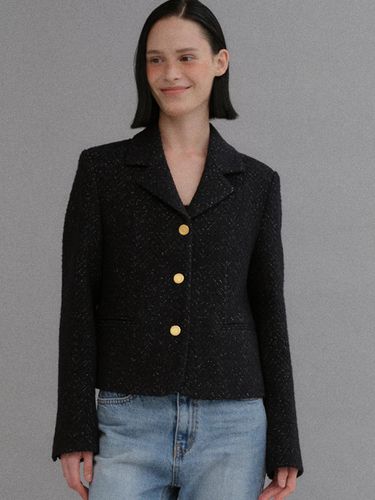 Tweed collar jacket_navy - BAIE OUD - Modalova