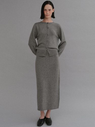 Cashmere knit skirt_charcoal - BAIE OUD - Modalova