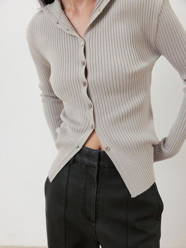 Slim High Neck Cardigan_Gray - RRACE - Modalova