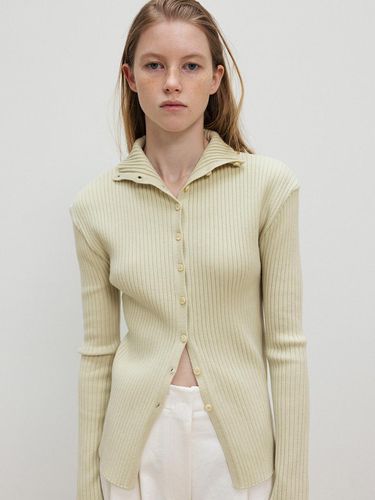 Slim High Neck Cardigan_Beige - RRACE - Modalova