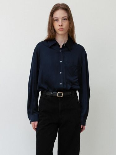 Satin Navy Blouse - RRACE - Modalova