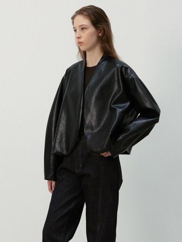 Vegan Leather Curved Jacket [Black] - RRACE - Modalova