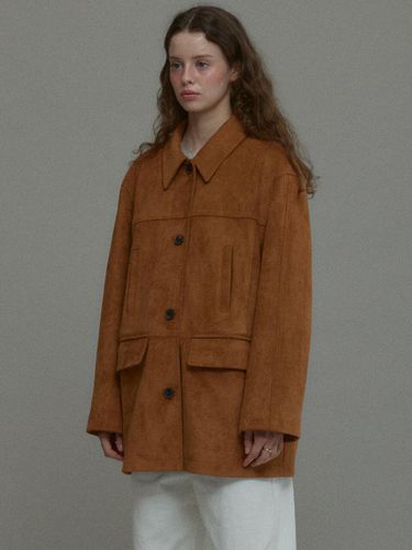 SUEDE LEATHER MID-LENGTH JACKET [] - chat de lama - Modalova