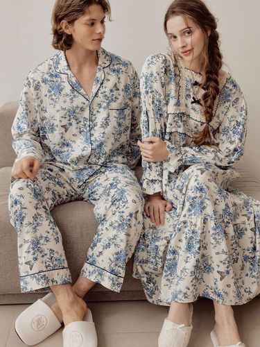 Couple Jardin modal cotton long-sleeved square nec - LUNALUZ STUDIO - Modalova