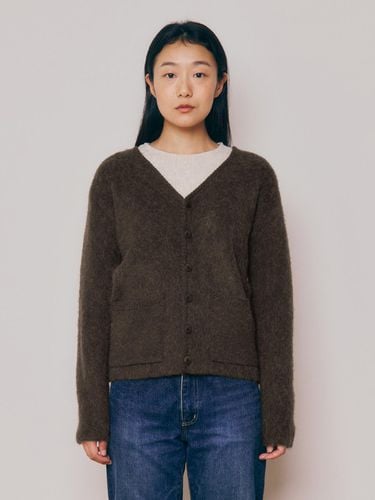 Women] Brushed Alpaca V-neck Cardigan ( - KNITLY - Modalova