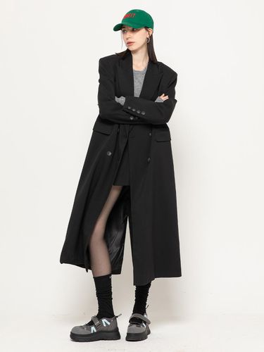 LOOSEFIT DOUBLE LONG JACKET BLACK - MORELIKEIT - Modalova