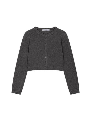 BASIC BUTTON KINT CARDIGAN, GREY - Porta - Modalova