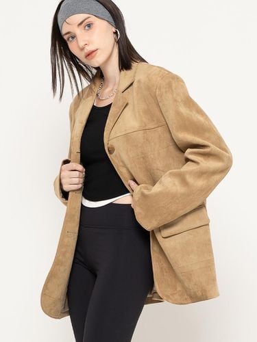 VINTAGE SUEDE HARF JACKET BEIGE - MORELIKEIT - Modalova