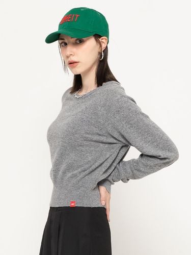 CASHMERE SLIM KNIT PULLOVER GREY - MORELIKEIT - Modalova