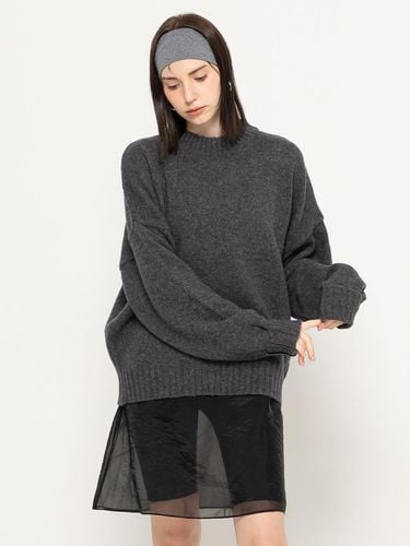 WOOL BLEND LOOSEFIT LONG KNIT PULLOVER - MORELIKEIT - Modalova