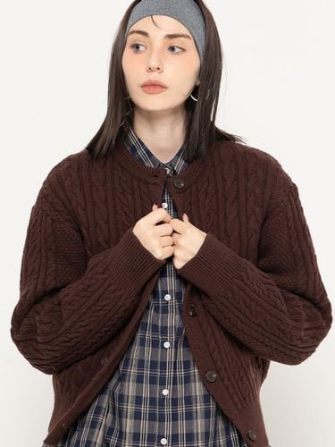 EXTRAFINEWOOL CABLE KNIT CARDIGAN - MORELIKEIT - Modalova