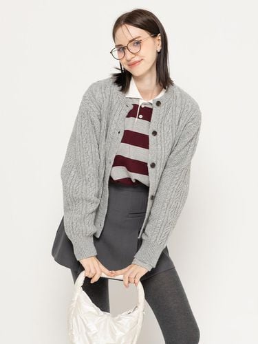 EXTRAFINEWOOL CABLE KNIT CARDIGAN - MORELIKEIT - Modalova