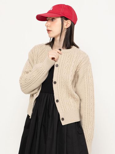 EXTRAFINEWOOL CABLE KNIT CARDIGAN - MORELIKEIT - Modalova