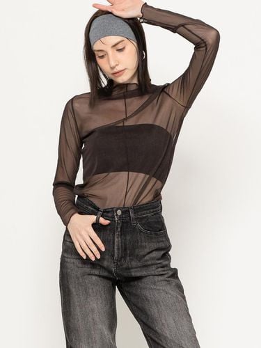 SHEER LONG SLEEVE TURTLE NECK TOP - MORELIKEIT - Modalova