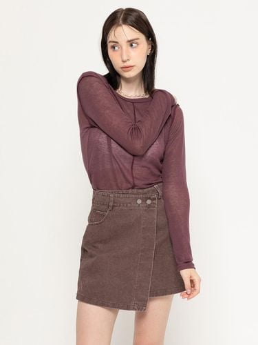 ASYMMTRICAL WASHED MINI SKIRT - MORELIKEIT - Modalova