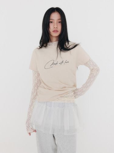 Floral Long Sleeve T - Shirt _ Cream Beige - zeezeezee - Modalova