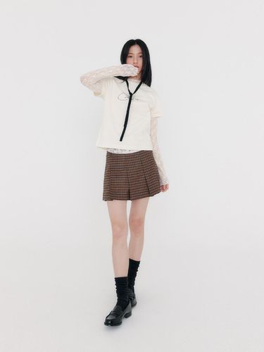 Check Pleated Mini Skirt _ / - zeezeezee - Modalova