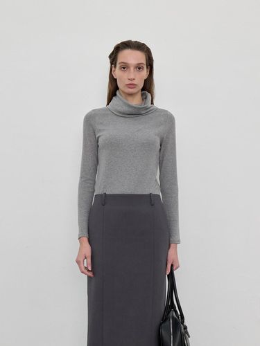 COWLNECK WOOL POLO NECK T, GREY - LOWTEAL - Modalova