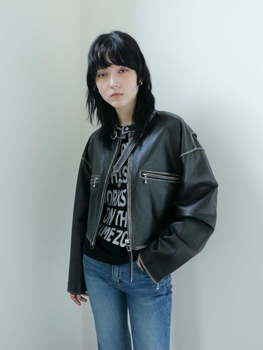 Brush Cowhide Jacket_Black - ellonarc - Modalova