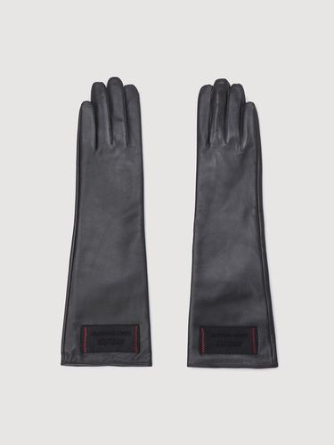 Atelier] Label Decoration Leather Gloves - LUCKY CHOUETTE - Modalova