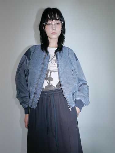 Washed nylon Blouson_gray - ellonarc - Modalova