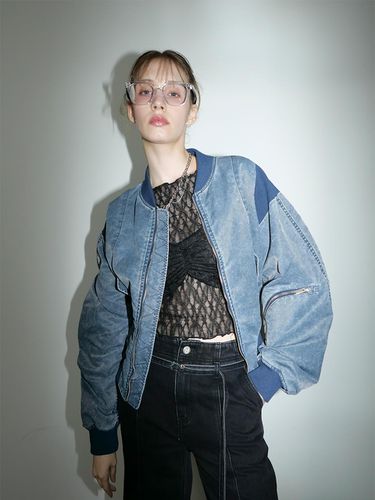 Washed nylon Blouson_Navy - ellonarc - Modalova