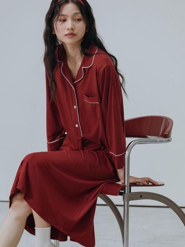 Cozy Modal Night Shirt - Burgundy - Frenchie L - Modalova