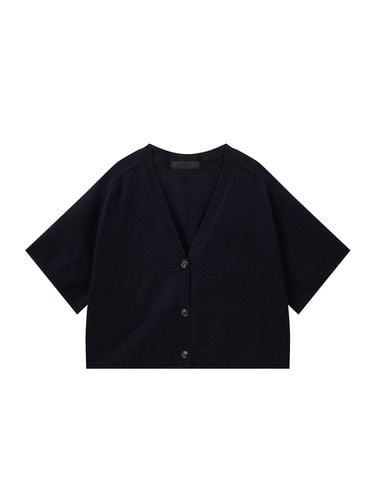 Merino half sleeve cardigan_navy - Recur,ecur - Modalova