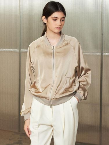 Pale] Satin Blouson_Beige - LANG5 - Modalova