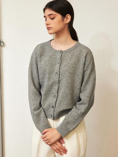 Lan] Wool 100% Cardigan - Gray - LANG5 - Modalova