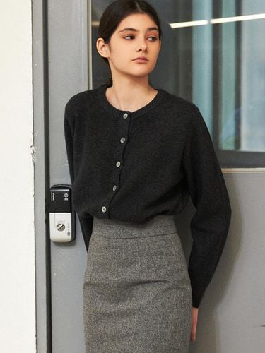 Lan] Wool 100% Cardigan - Charcoal - LANG5 - Modalova