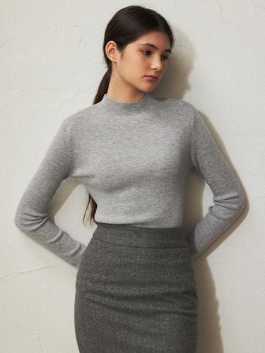 Yanne] Wool turtleneck knitwear_Light gray - LANG5 - Modalova