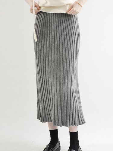 Ramswool Pleats Knit Skirt (gray) - VLETI - Modalova