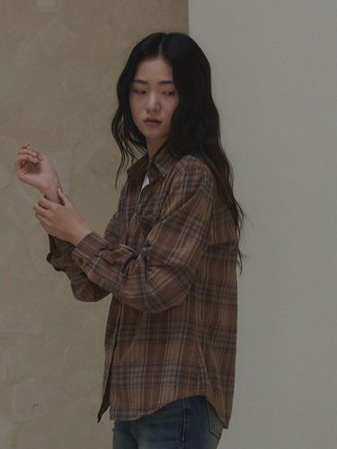 Washed Check Shirts Brown - NDA - Modalova