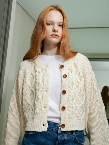 Round Cable Knit Cardigan - VLETI - Modalova