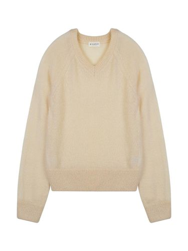 Mohair V neck Basic Knit (Cream_beige) - VLETI - Modalova