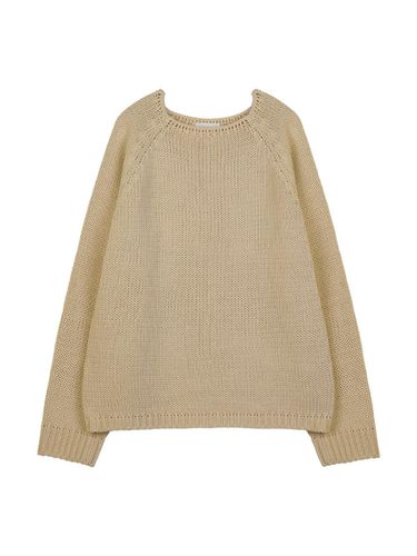 Boat Neck Basic Knit (Beige) - VLETI - Modalova