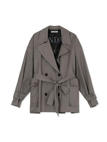 Peach Short Trench Coat Gray - NDA - Modalova