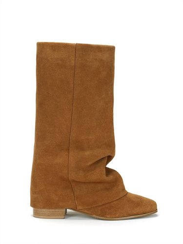 WRINKLE LEATHER BOOTS (CAMEL) - THREE TO EIGHTY - Modalova