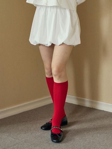 EA 1SET] BASIC KNEE HIGH SOCKS RED - PINK PINEAPPLE - Modalova