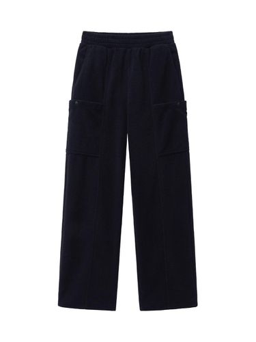 Fleece Wide Pants - Dark Navy - MARITHE MOUVEMENT - Modalova