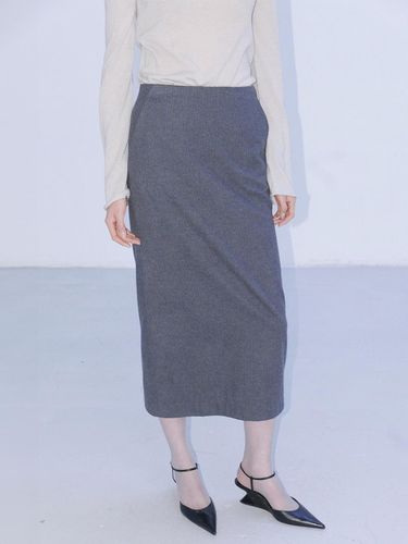 FLANNEL STRIPE STRAP SKIRT - GREY - Enor - Modalova