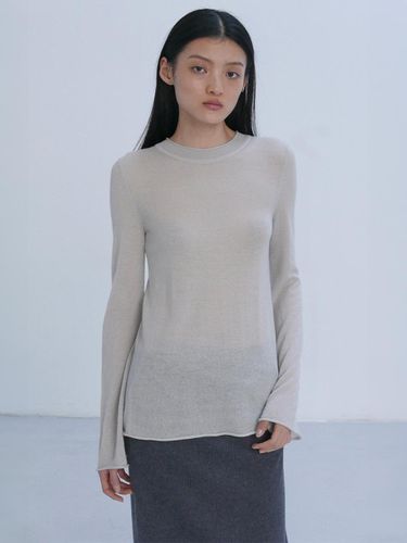 OPEN BACK BELL SLEEVE KNIT - LIGHT GREY - Enor - Modalova