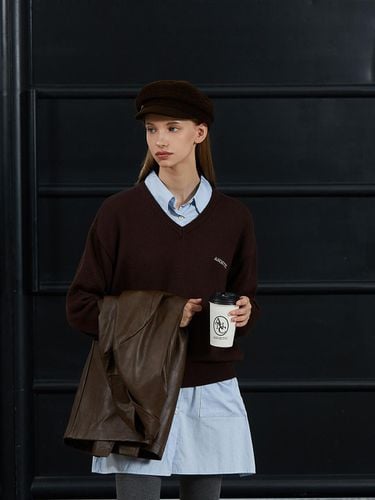 CLASSIC V NECK KNIT_BROWN - ANOETIC - Modalova