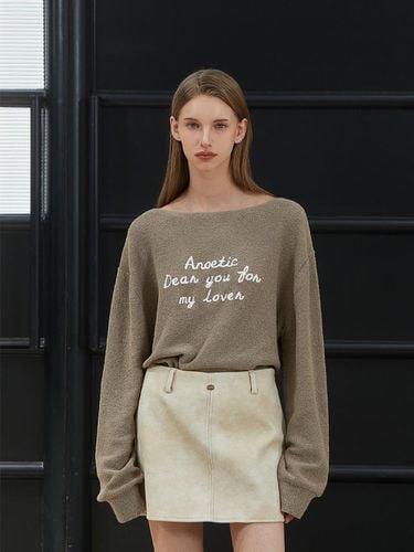 ANC EMBROIDERY BOATNECK KNIT_BROWN - ANOETIC - Modalova