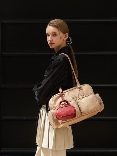 NYLON OUTPOCKET SHOULDER BAG_DARK BEIGE - ANOETIC - Modalova