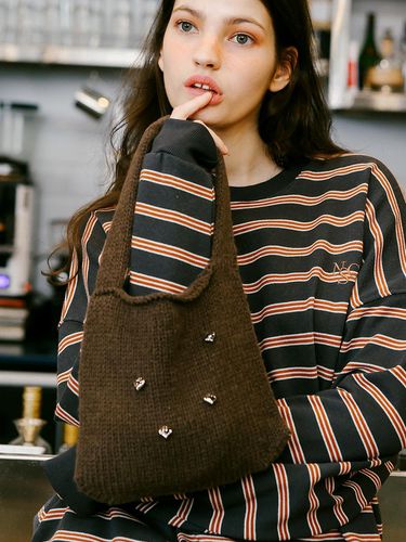 Heart Knit Mini Bag (Brown) - Naked Surf Club - Modalova