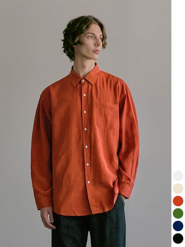 Semi-Oversized Fit Soft Touch Poplin Shirt_5 COLOR - INDUST - Modalova