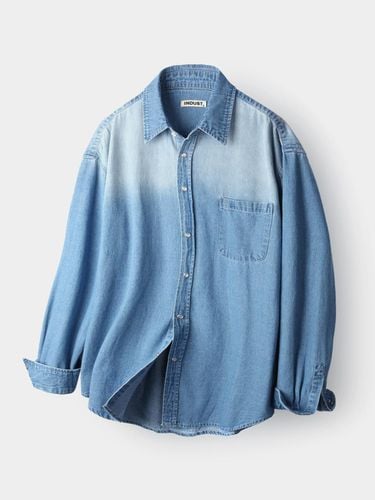 Biowashing Snap Denim Shirt_Medium Blue - INDUST - Modalova