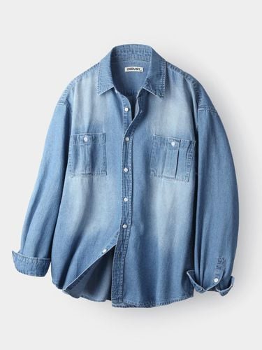 Bio-washing Two-Pocket Denim Shirt_Medium Blue - INDUST - Modalova